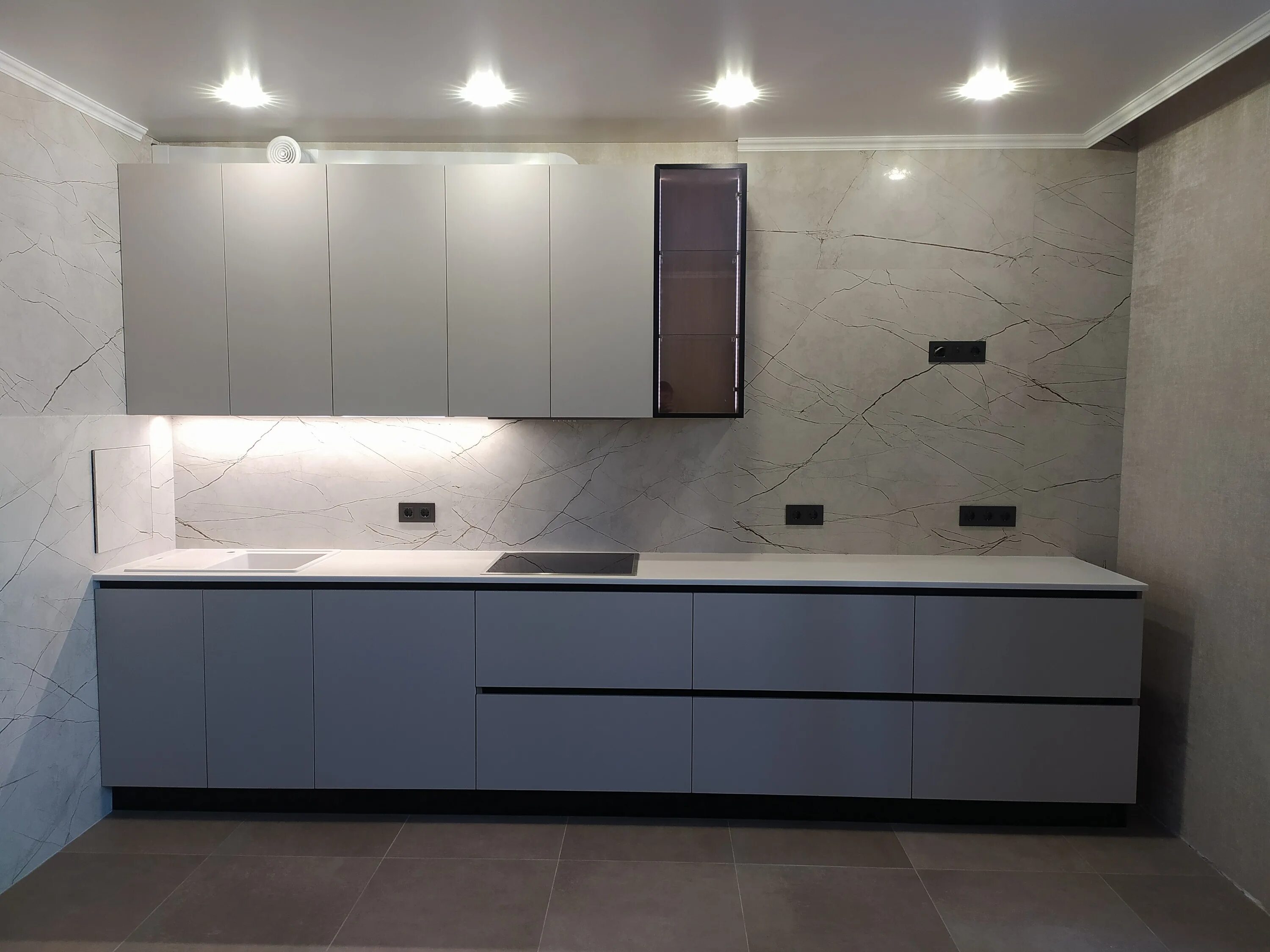 Кухня сахара крем агт фото Кухня МДФ пластик АГТ 3019 - КухниЛэнд