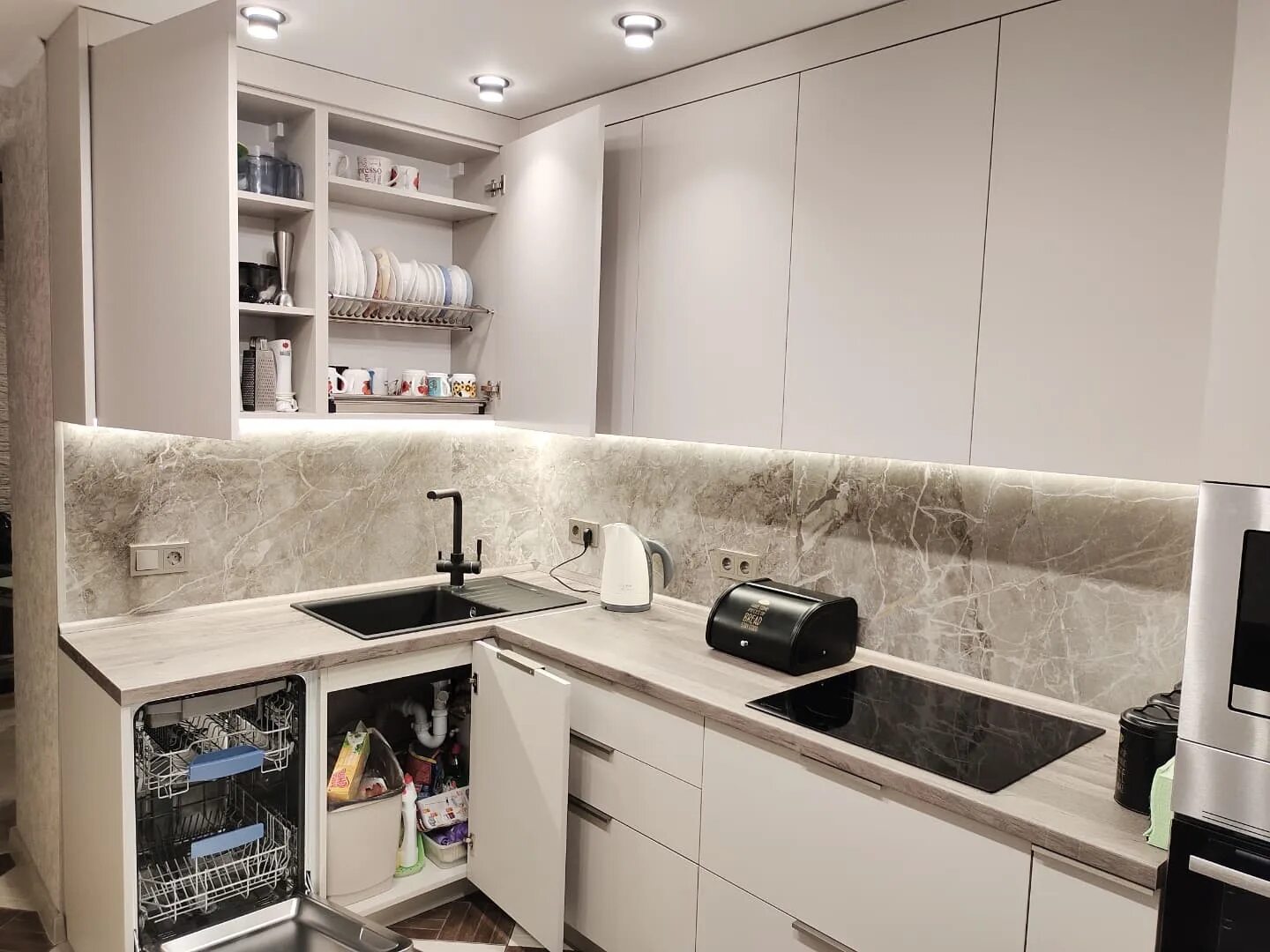 Кухня сахара крем фото Кухня проект "СНК447" "ЗОВДОМ"