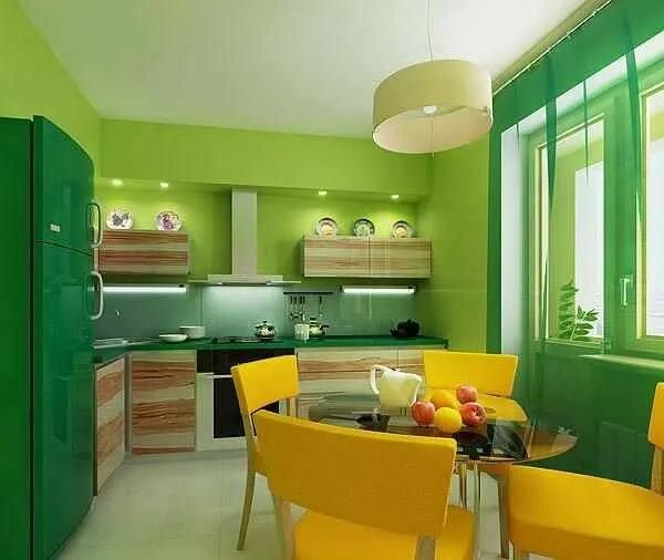 Кухня салатового цвета в интерьере фото дизайн Pear Green Kitchen contemporary green kitchen curtains in green kitchen Зеленая 