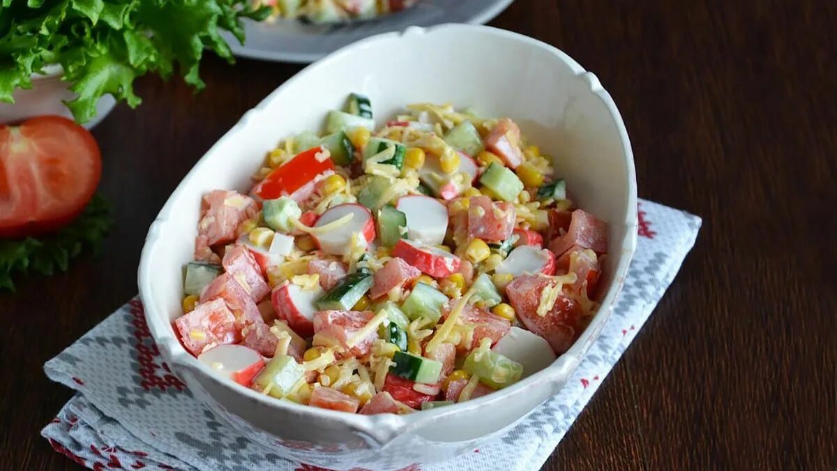 Кухня салаты рецепты с фото 30 минут на кухне: салат "Весенний бриз" с крабовыми палочками