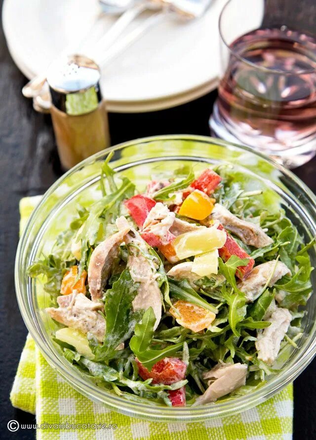 Кухня салаты рецепты с фото Salata cu pui si dressing de lamaie si iaurt - Diva in Bucatarie Ricette, Ricett