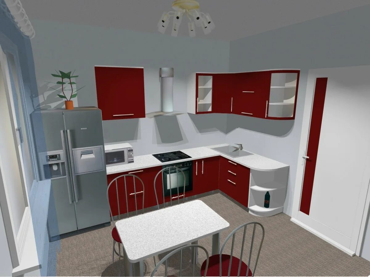 Кухня сделать дизайн онлайн бесплатно 3D проект мебели