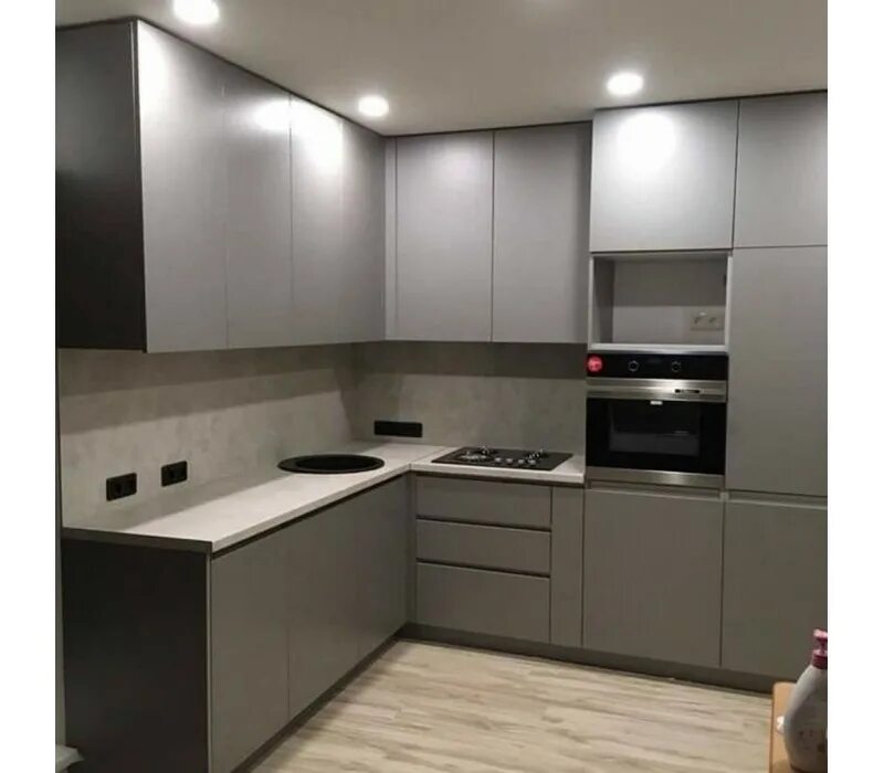 Кухня серая матовая современная угловая фото Кухня Мокко Павия модель 139 - купить недорого по цене от 18697 руб. фабрика Gra