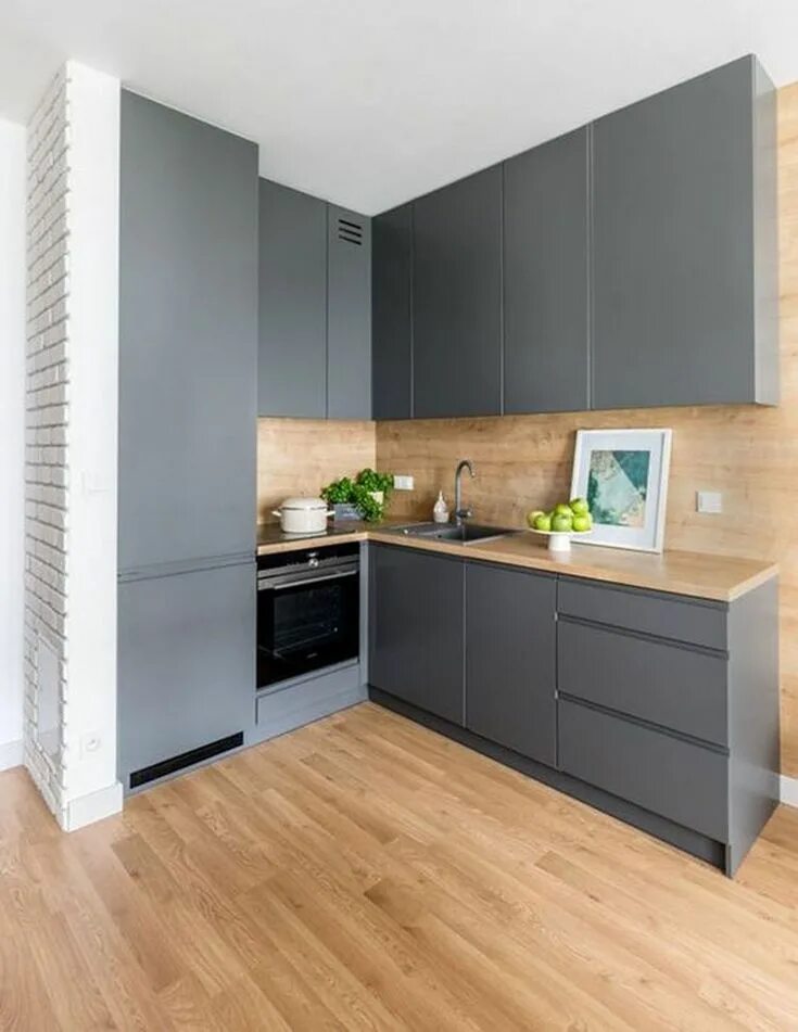 Кухня серая с деревом фото Minimalist kitchen ideas that are very riveting for your home #MinimalistKitchen