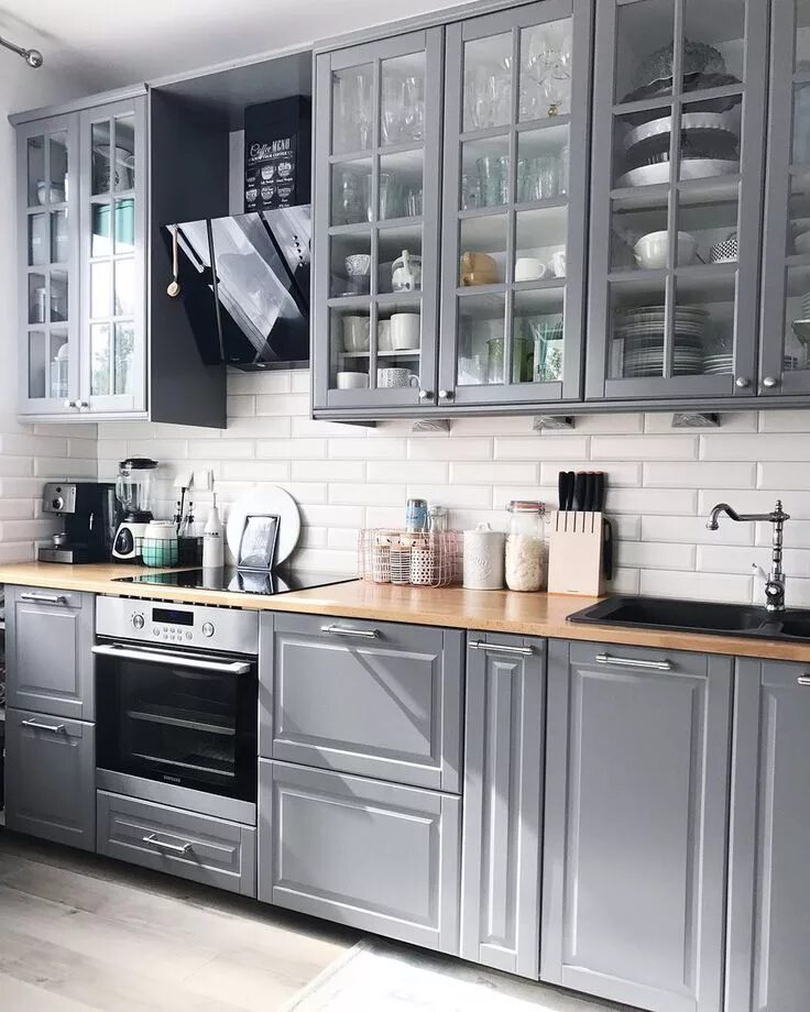 Кухня серая с каким фото Мои закладки Kitchen backsplash designs, Kitchen renovation, Home decor kitchen