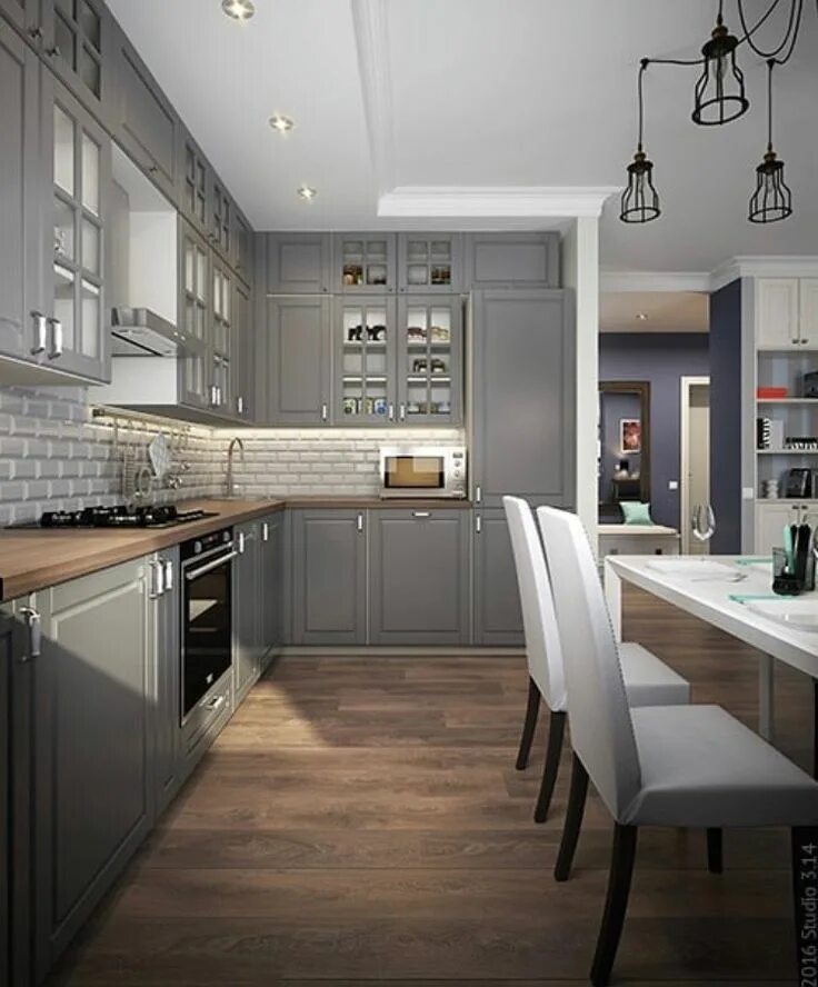 Кухня серая современная дизайн Pin di Mebel v Dom su Кухні Arredo interni cucina, Idee per la cucina, Cucina ik