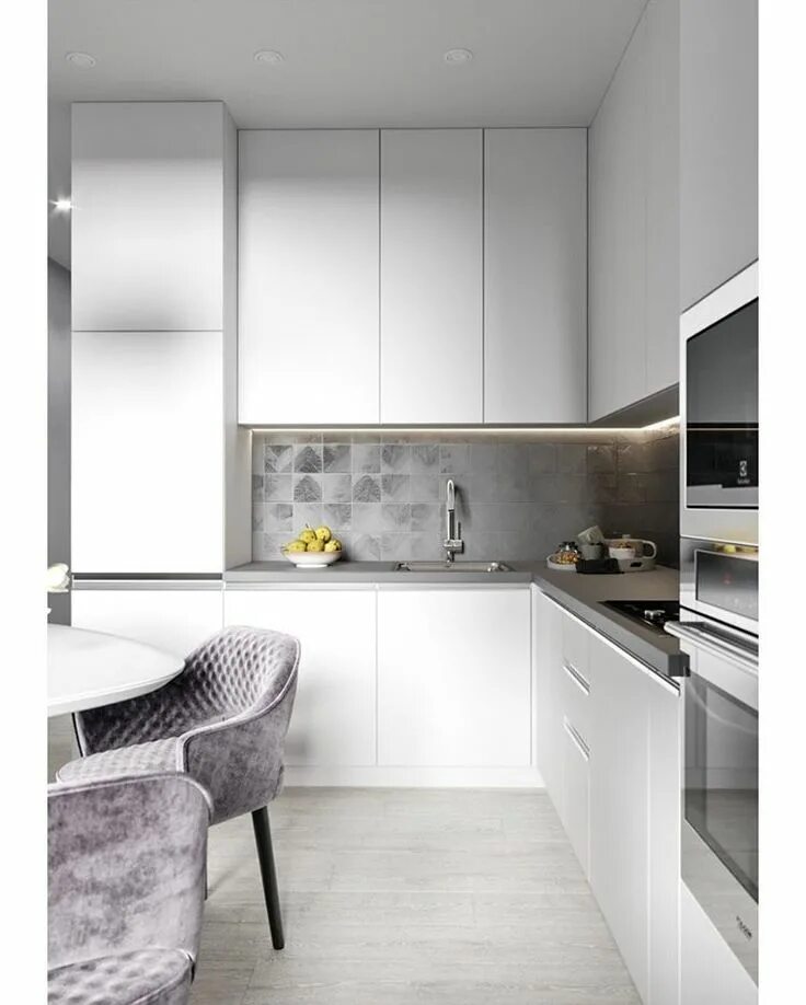 Кухня серо белая дизайн фото в квартире ДИЗАЙН ИНТЕРЬЕРА (@idei.dizajna) * Фото и видео в Instagram Modern kitchen desig