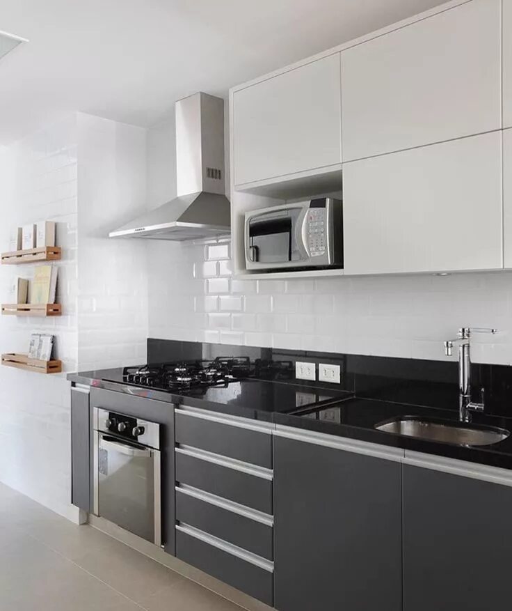Кухня серо бело черная фото Pin on Cozinha Grey kitchen designs, Kitchen interior design modern, Kitchen des
