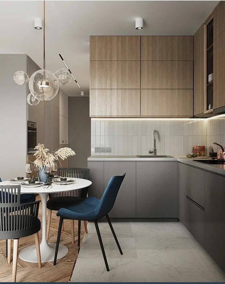 Кухня серо бежевая в современном стиле фото Pin em Квартира-студия Decoração cozinha ideias, Cozinhas modernas, Decoração co