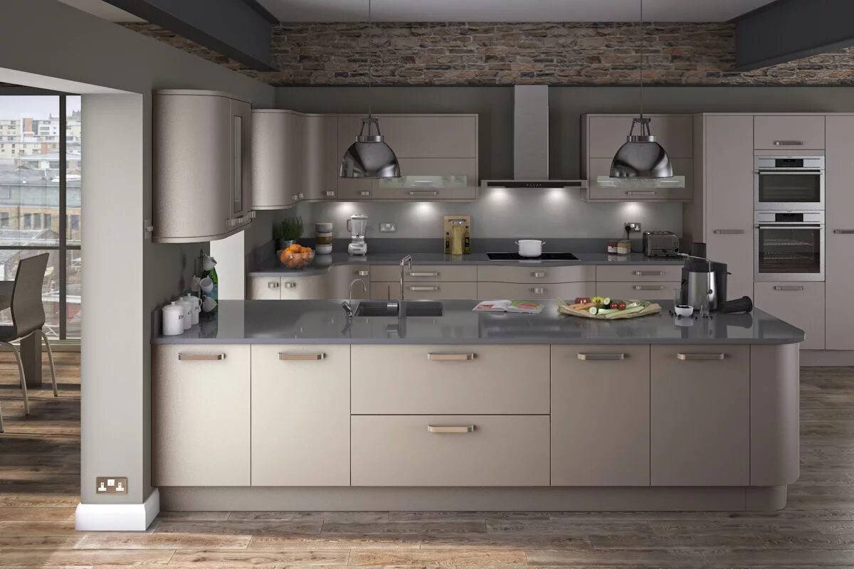 Кухня серо бежевого цвета фото Modern kitchen, Kitchen units, Beige kitchen