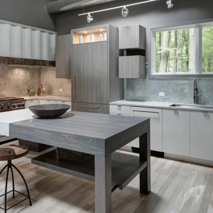 Кухня серо деревянная фото Gray Kitchen Cabinets Trends 2024 Updated Best kitchen colors, Colorful kitchen 