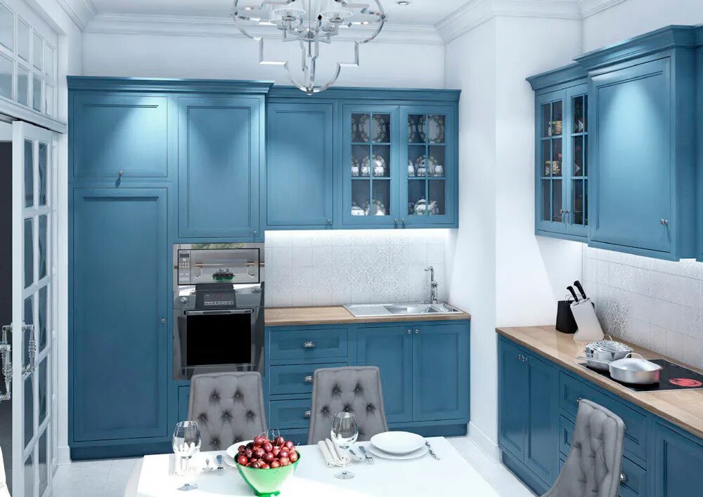 Кухня серо голубая фото современная в интерьере Как подобрать цвет для кухни? - полезные советы от Антарес