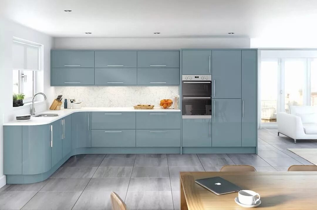 Кухня серо голубого цвета фото 10 Outdated Kitchen Trends to Substitute in 2022 Blue kitchen interior, Modern k