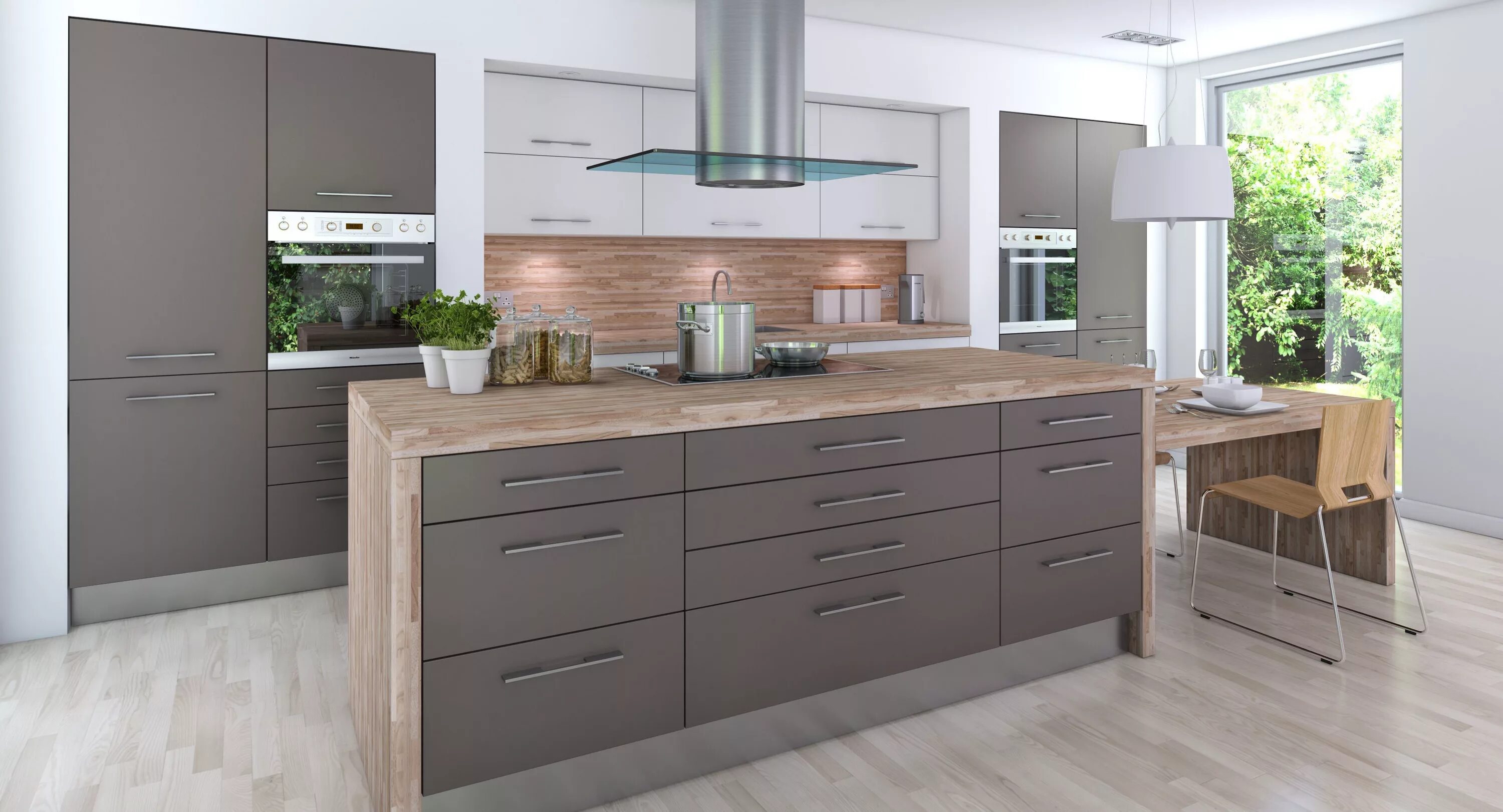 Кухня серо коричневая фото gray kitchens Inspiration cuisine grise, Cuisine grise et bois, Aménagement de l