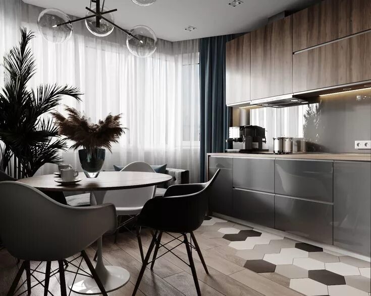 Кухня серо коричневая фото Фотографии ДИЗАЙН СТУДИЯ А+Б Breakfast bar table, Decor, Decorating small spaces