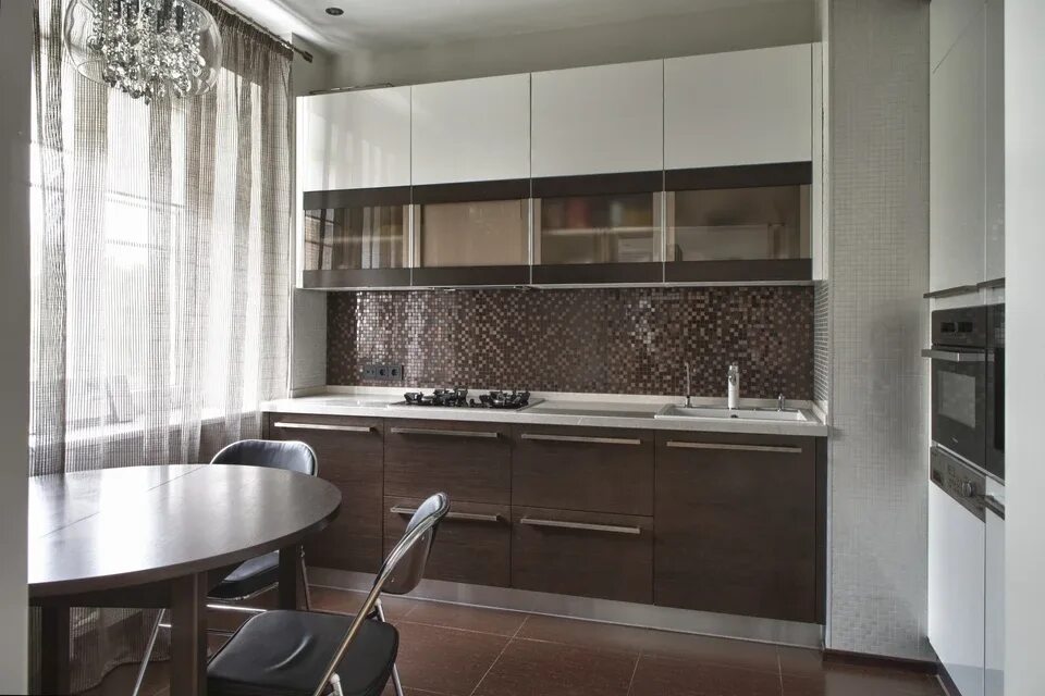 Кухня серо коричневая фото Kitchen design white gray brown (59 Photos)