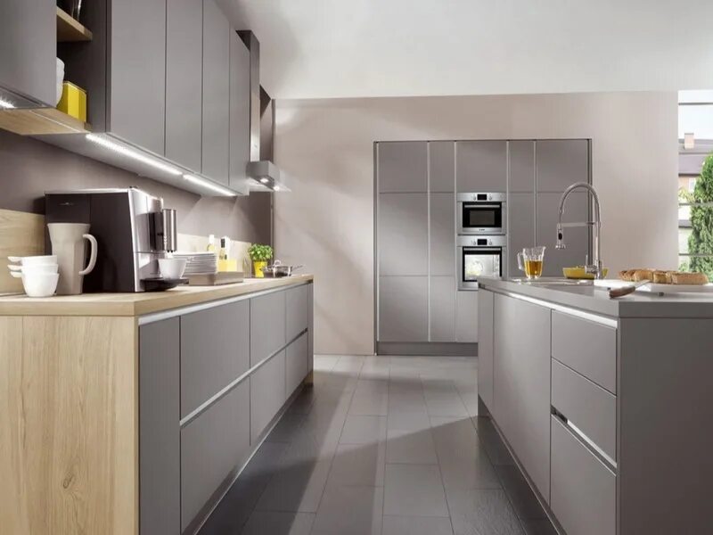 Кухня серого цвета в интерьере дизайн фото ЗЕНИТ (ALVIC ZENIT)