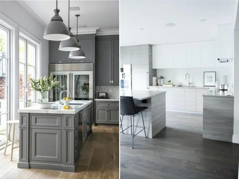 Кухня серого цвета в интерьере сочетание стен Пин на доске Дизайн Серая кухня, Интерьер, Интерьер кухни