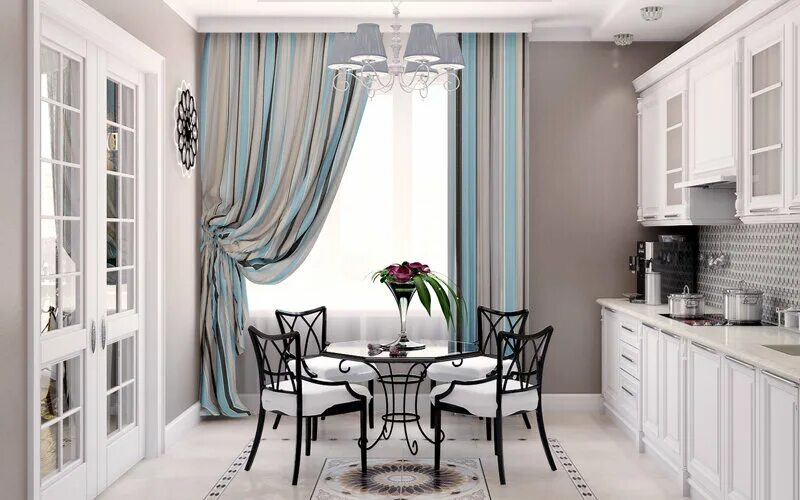 Кухня серые шторы дизайн фото Шторы в интерьере кухни: подо что их надо подбирать и с чем сочетать, чтобы полу
