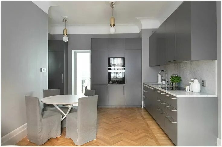 Кухня серые стены дизайн Ivybush.ru Grey kitchen, Home decor, Furniture