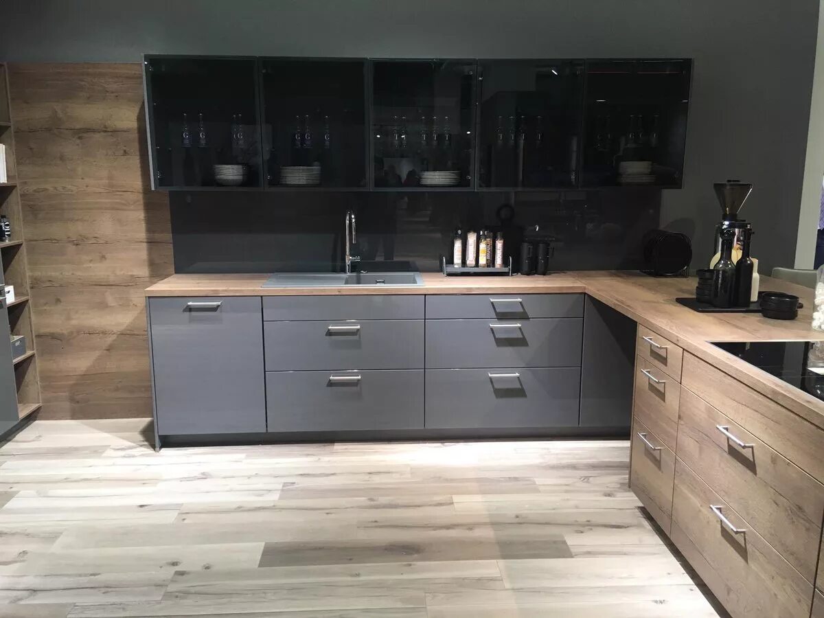 Кухня серый дуб фото Дублин Дымчатый Дублин 14.8x59.7 Керамогранит Береза Керамика (Beryoza Ceramica)