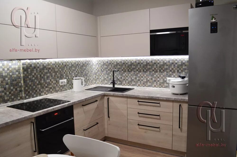 Кухня серый кашемир в интерьере фото Кухня кашемир матовый Alfa-Mebel - Альфа-Мебель