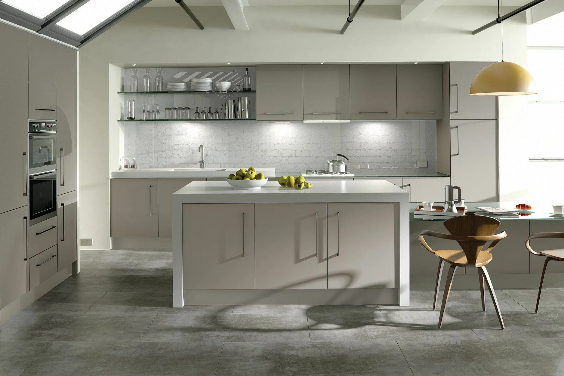 Кухня серый кашемир в интерьере фото Kaindl: The Natural Touch Melamine Board Collection From SenoSA Bespoke kitchen 