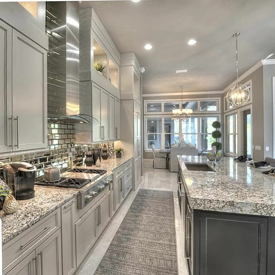 Кухня серый мрамор в интерьере Home Decor/Interior Design on Instagram: "What do you love the most? That dazzli
