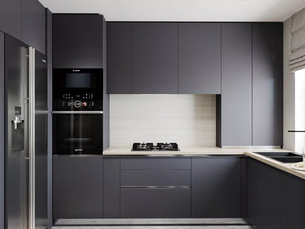 Кухня серый низ фото 2 Modern Homes the Use Grey for a Calming Effect Modern kitchen design, Kitchen 
