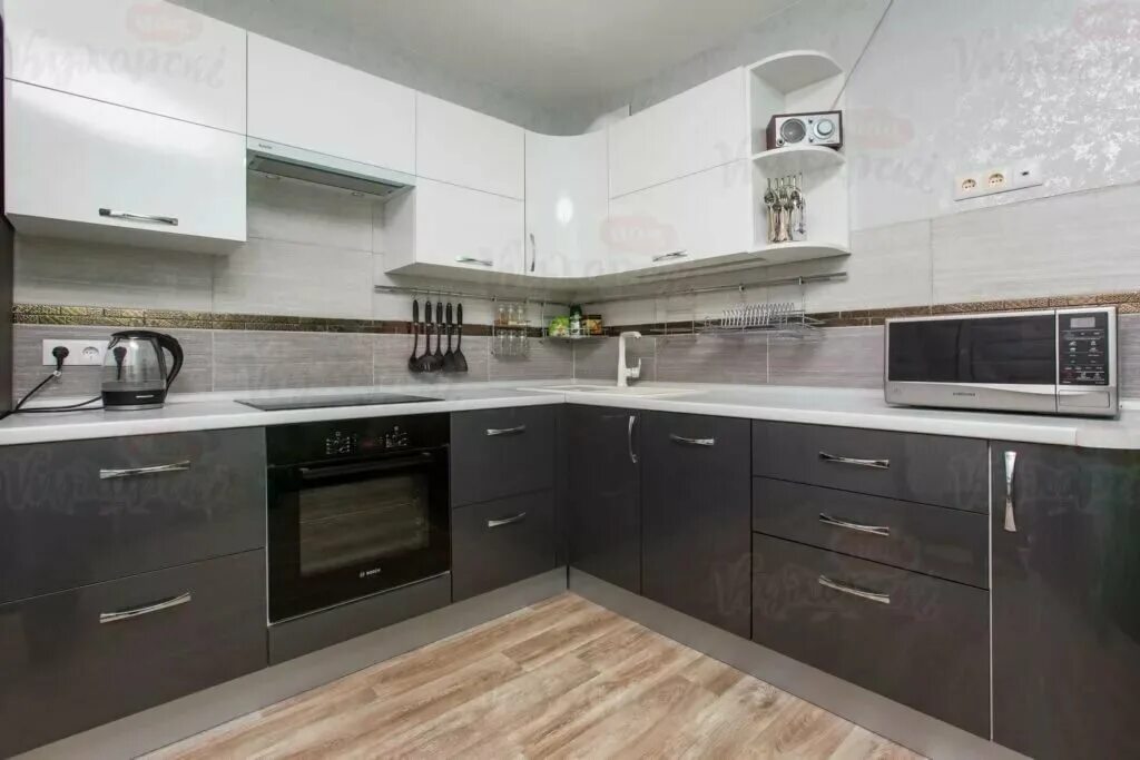 Кухня серый низ светлый верх фото Картинки КУХНИ ВЕРХ СВЕТЛО СЕРЫЙ НИЗ ТЕМНЫЙ