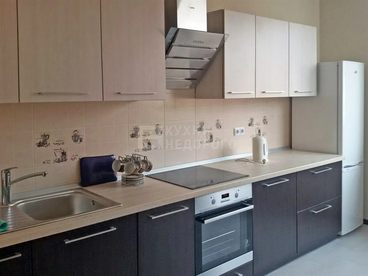 Кухня серый низ светлый верх фото Кухня Виолетта - купить в Москве, цена от 137200 руб., фото, отзывы