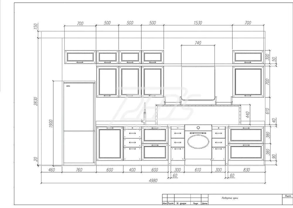 Кухня схема с размерами и расстановкой План производства кухонной мебели - Дом Мебели.ру