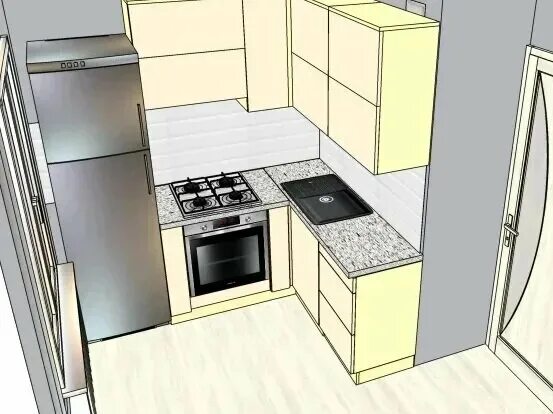 Кухня шириной 2 метра планировка Чертежи популярных планировок кухонь-хрущевок Мебель своими руками Дзен