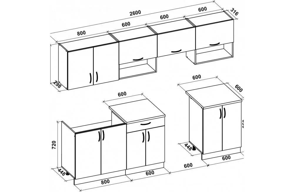 Кухня шкафы размеры фото Кухонные шкафы: виды, габариты и функциональные особенности