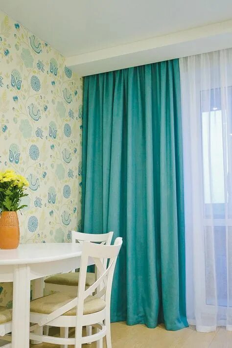 Кухня шторы бирюзовые фото 620 ide Lovely Curtain di 2021 horden, tirai, tirai jendela