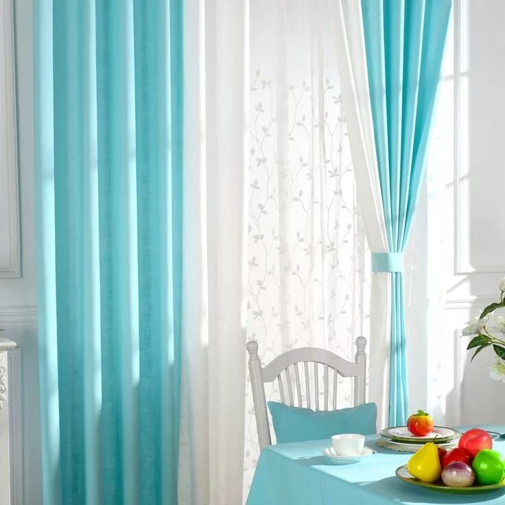Кухня шторы бирюзовые фото Pin by Zhazira Aitdzhanova on Быстрое сохранение Curtains living room, Blue kitc