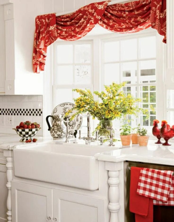 Кухня шторы фото оригинально windows-red-valances-for-kitchen-windows-designs-fair-red-kitchen-curtains-and-v
