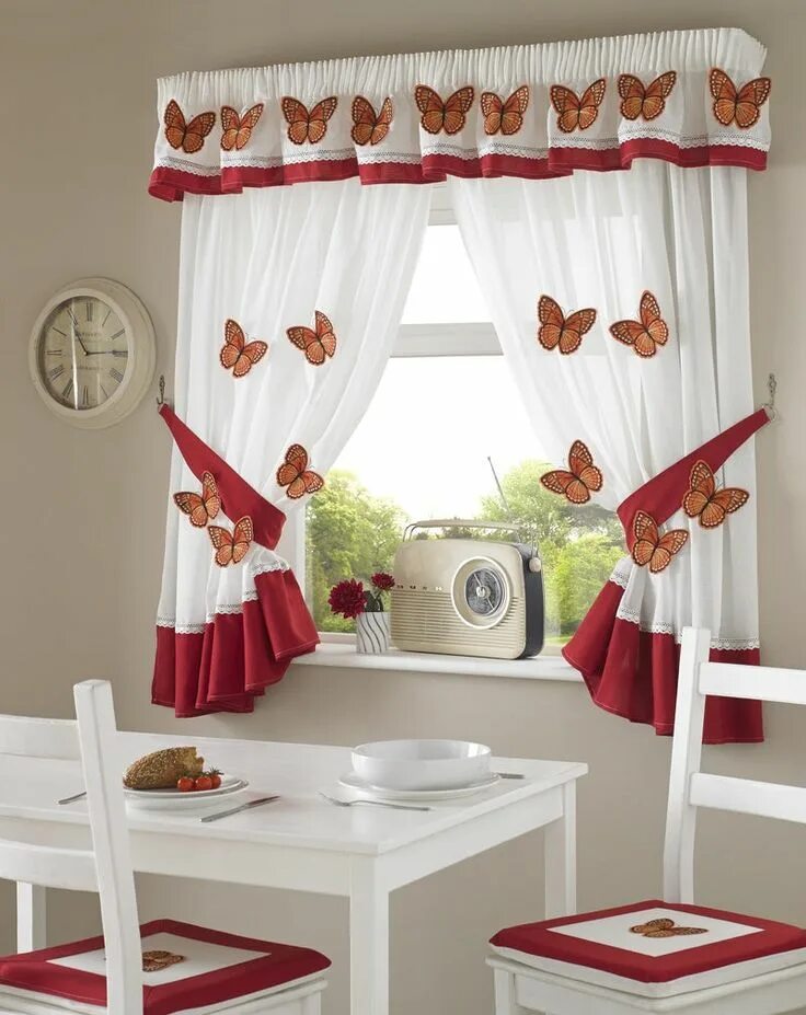 Кухня шторы фото оригинально Butterfly Kitchen Curtains Shabby chic kitchen curtains, Diy curtains, Farmhouse