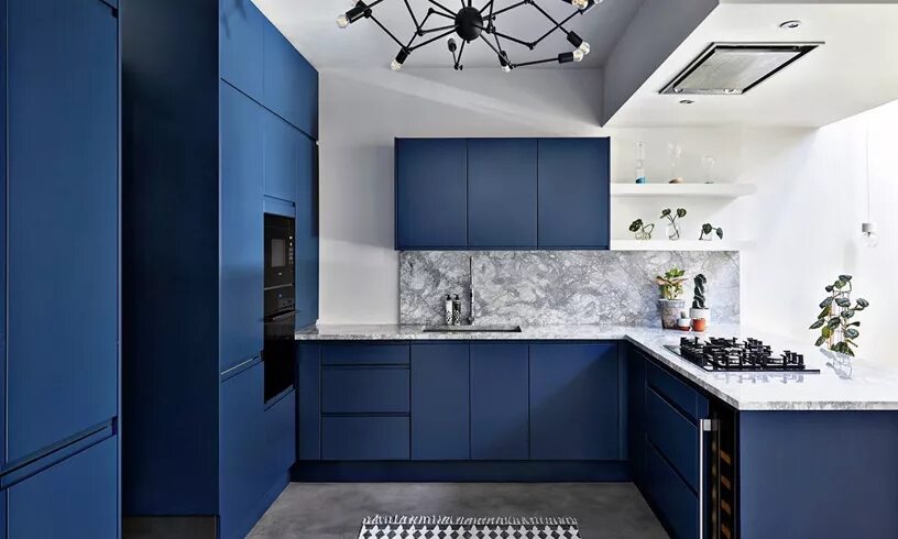 Кухня синего цвета в интерьере Синий цвет в интерьере кухни Cтатьи о мебели и интерьере
