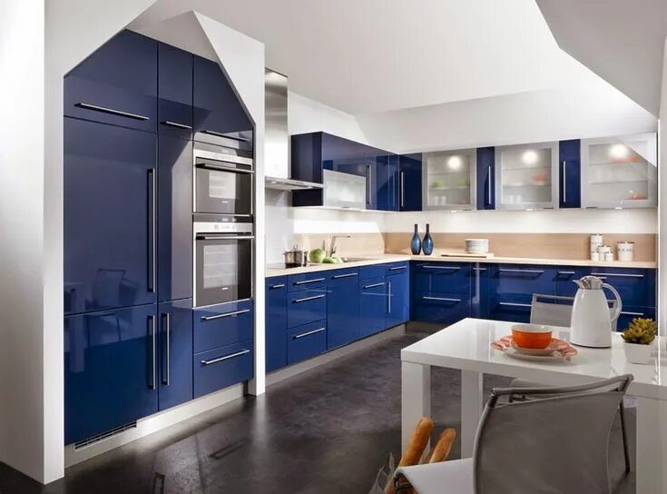 Кухня синим гарнитуром фото 10 fotos de cocinas azules Muebles de cocina color, Decoracion de cocinas integr