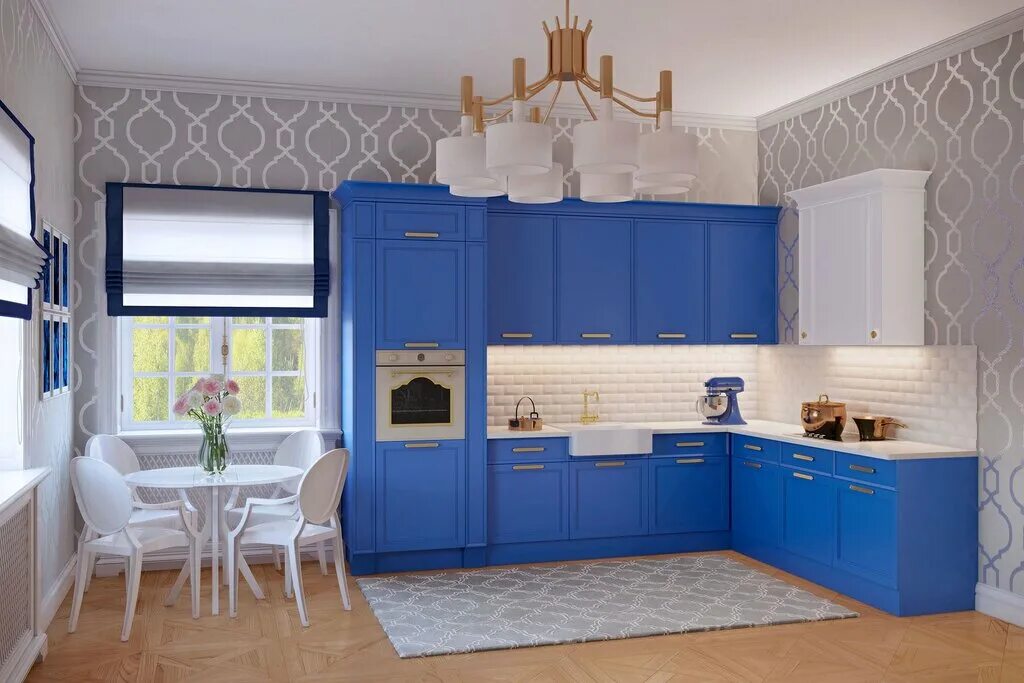 Кухня синим гарнитуром фото Больше не работает: Корона, магазин мебели, Республика Башкортостан, Уфа, улица 