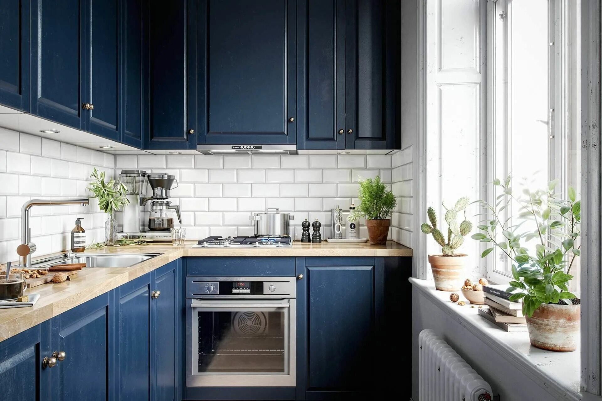 Кухня синий фартук фото Blue scandinavian kitchen // cgi visualization Scandi kitchen, Kitchen remodel, 