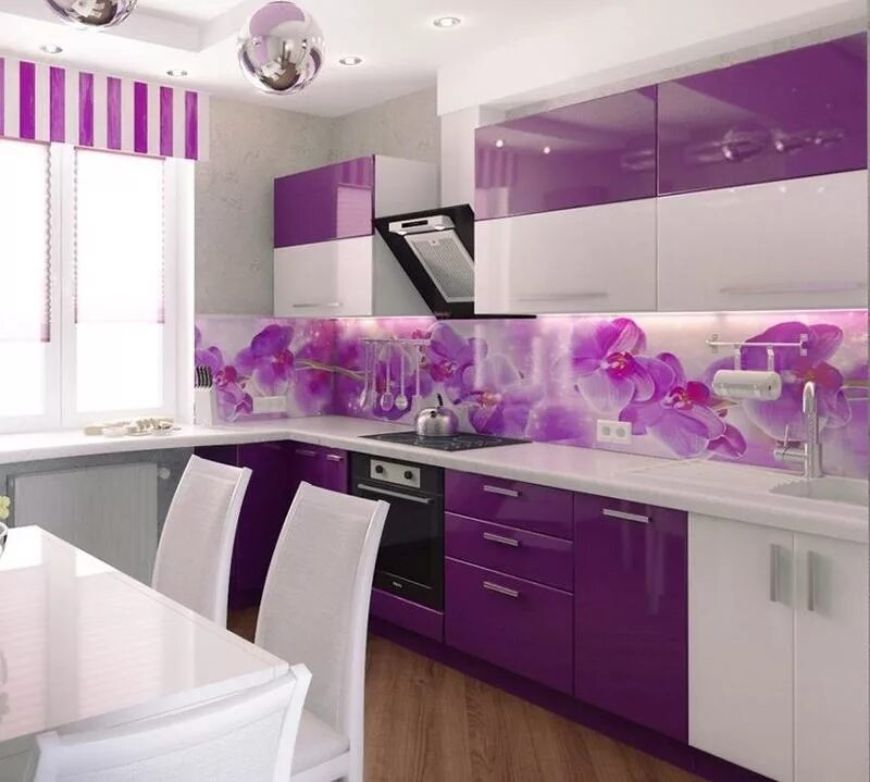 Кухня сиреневого цвета в интерьере фото Ответы Mail.ru: С какими цветовыми решениями сочетается баклажановый цвет в инте