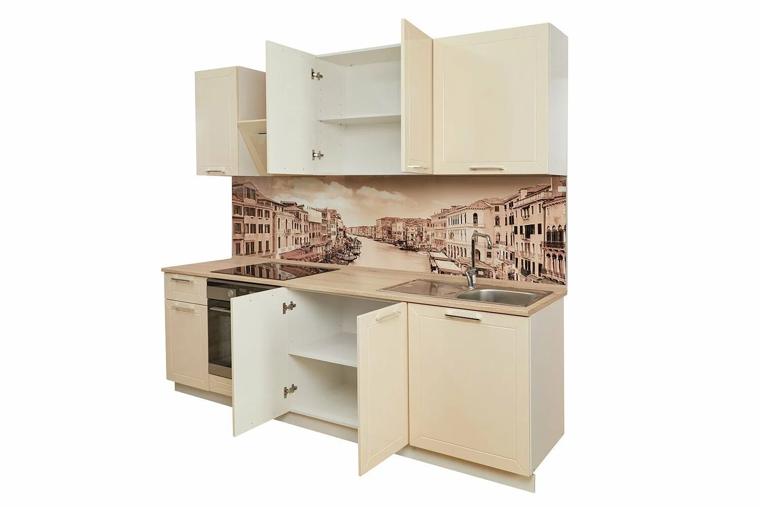 Кухня сити хофф фото Кухонный гарнитур Светлана 240х210х60 см, цвет корпус - белый, фасад - топлёное 