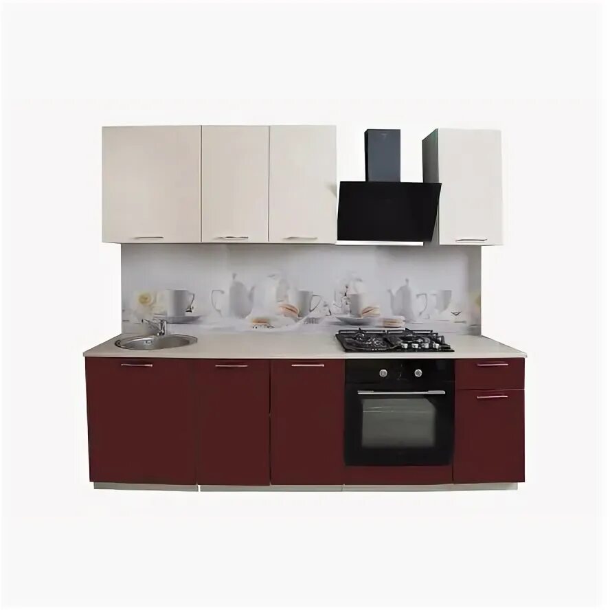 Кухня сити хофф фото Кухонный гарнитур Сити 2,4 м ваниль, бордо купить в Санкт-Петербурге по цене 23 