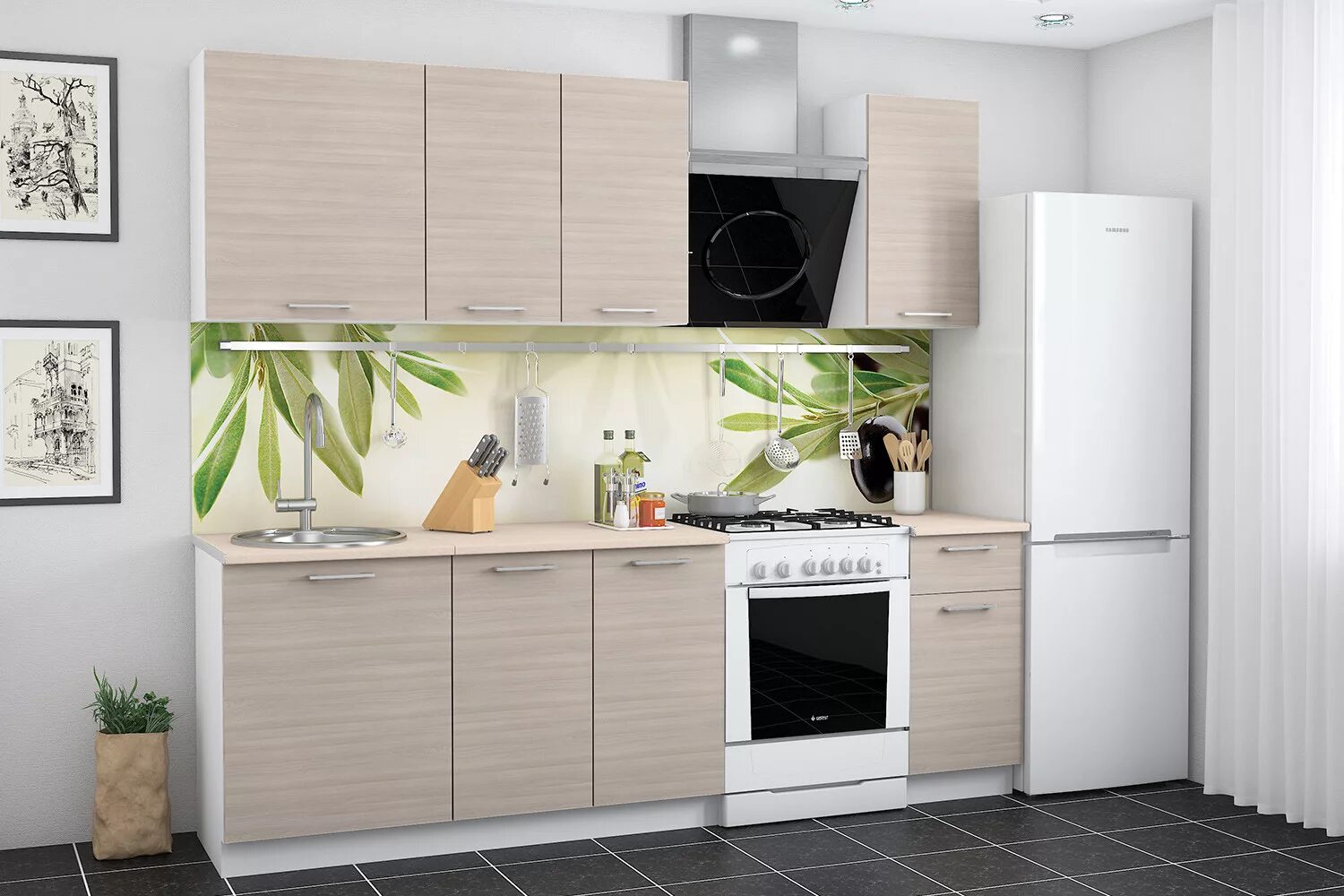 Кухня сити хофф фото Кухонный гарнитур Барселона 1,8 м купить в Санкт-Петербурге по цене 19 990 ₽ в и