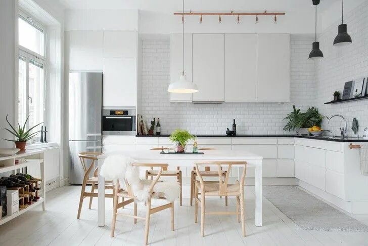 Кухня скандинавский стиль в интерьере белая Очаровательная белая квартира в Стокгольме ) ◾ Фото ◾ Идеи ◾ Дизайн Köksdesigner