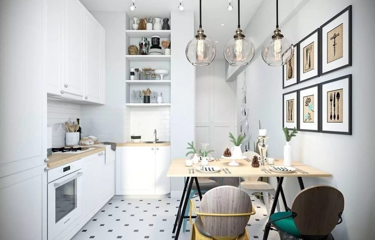 Кухня скандинавский стиль в интерьере фото маленькая Коллекция самых удачных планировок маленьких кухонь - INMYROOM