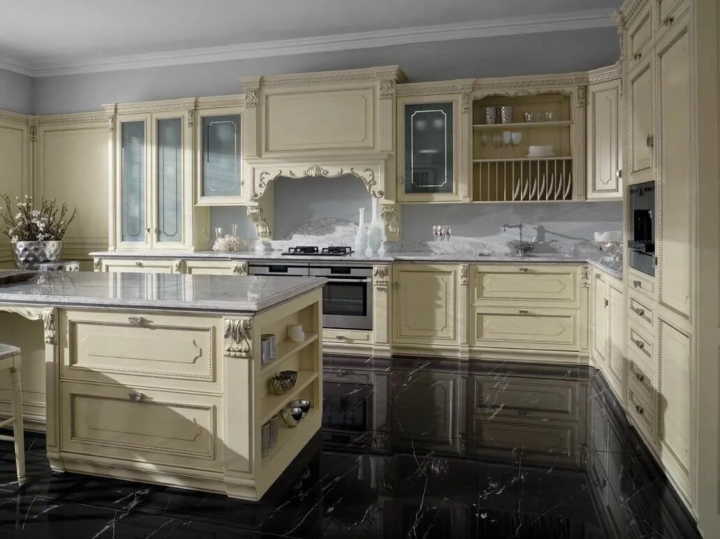 Кухня слоновая кость в интерьере Kitchen Serenissima - Ca’d’oro Элитные кухни, Кухня цвета сл
