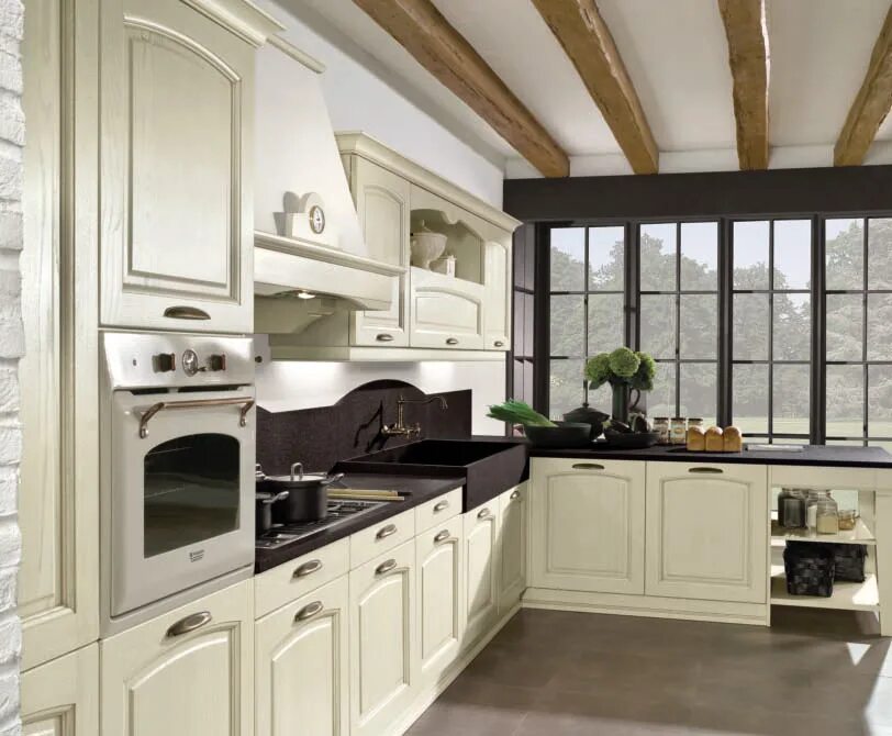 Кухня слоновой кости в интерьере фото Итальянская кухня EMMA 01 фабрики ARREDO3 - Ital-Collection